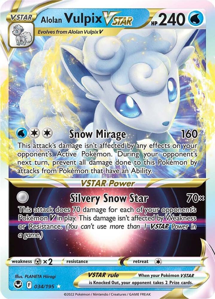 Alolan Vulpix VSTAR (034/195) [Sword & Shield: Silver Tempest] (Online Only)