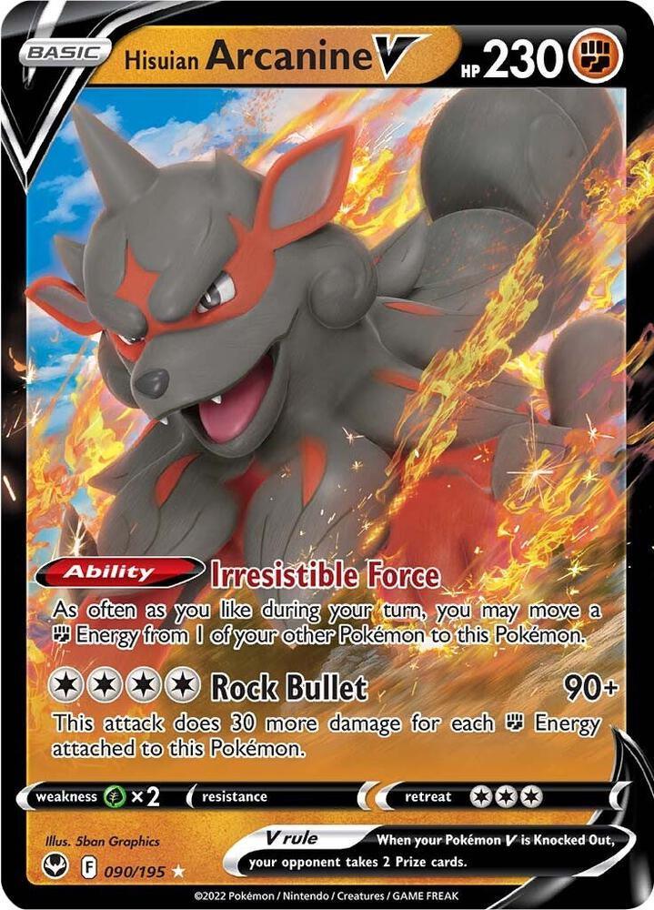 Hisuian Arcanine V (090/195) [Sword & Shield: Silver Tempest] (Online Only)