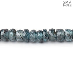 5-6mm Indigo Kyanite 2mm Large Hole Faceted Rondelle Beads 7 inch 53 pieces (ONLINE ORDER ONLY)