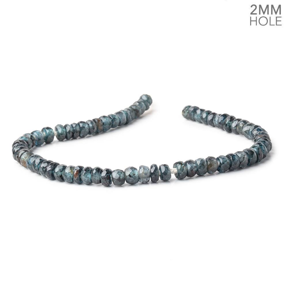 5-6mm Indigo Kyanite 2mm Large Hole Faceted Rondelle Beads 7 inch 53 pieces (ONLINE ORDER ONLY)