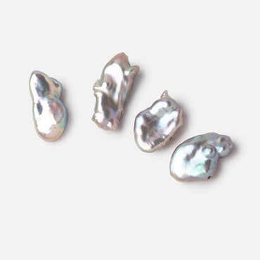 11-14mm Lilac Silver Side Drill Biwa Focals Set of 4 pieces (ONLINE ORDER ONLY)