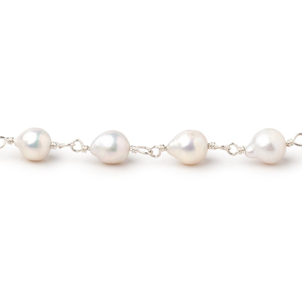 6x5.5-6.5x6mm Off White Petite Ultra Baroque Pearls on .925 Silver Chain (ONLINE ORDER ONLY)