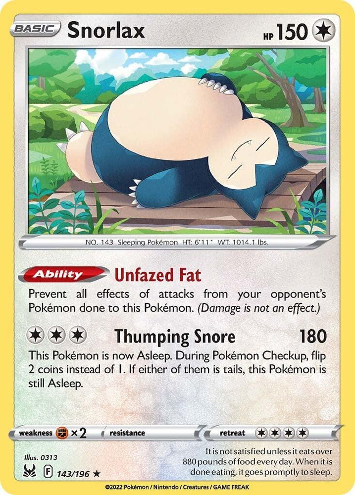 Snorlax (143/196) [Sword & Shield: Lost Origin] (Online Only)