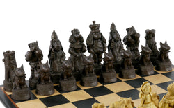 Chess Set  - Cats & Dogs Chess Pieces on Black/Birdseye Maple Chess Board (ONLINE ORDER ONLY)