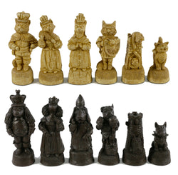 Chess Set  - Cats & Dogs Chess Pieces on Black/Birdseye Maple Chess Board (ONLINE ORDER ONLY)