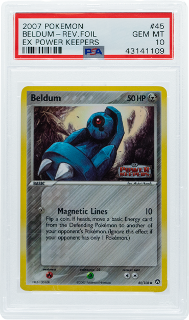 2007 POKEMON EX POWER KEEPERS BELDUM-REV.FOIL #45 PSA 10 (Online Order Only)