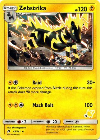 Zebstrika (45/181) (Pikachu Stamp #16) [Battle Academy 2020] (Online Only)