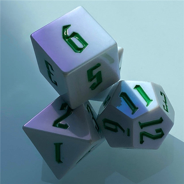 Spearmint White Colorful DND Dice (White&Green) 7-Dice (Online Only)