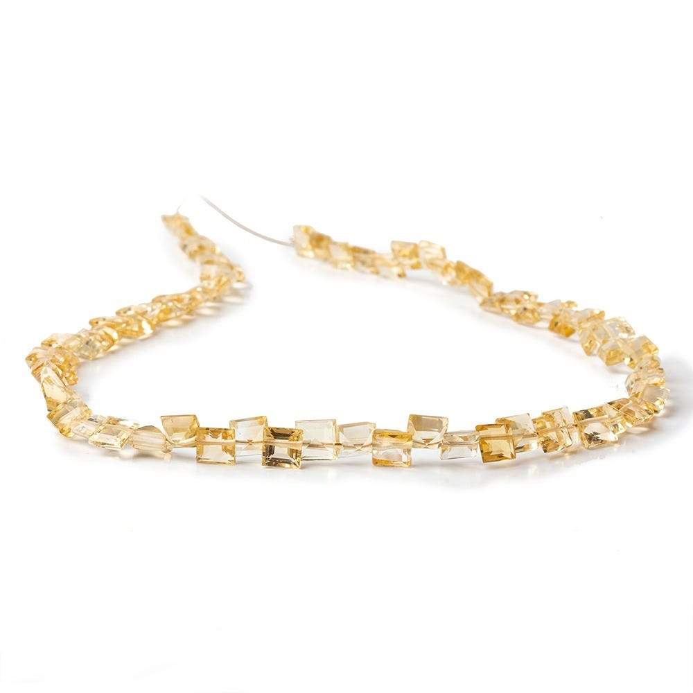 4.5- 5mm Citrine Emerald Cut Square Pavilion faceted Beads 12 inch 72 pieces (ONLINE ORDER ONLY)