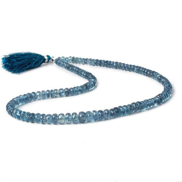 4.5mm - 6.5mm Santa Maria Aquamarine faceted rondelles 16 inch 128 beads AA (ONLINE ORDER ONLY)