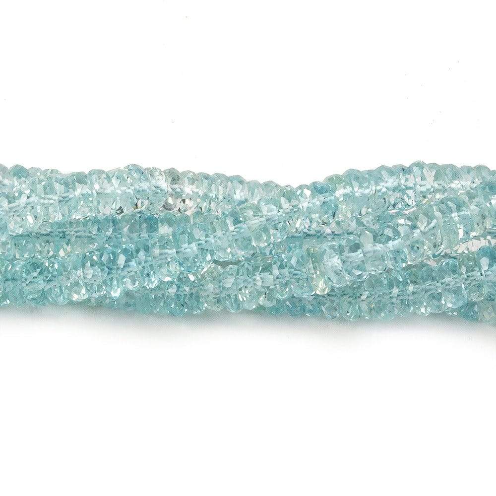 4.5mm Aquamarine Faceted Heishi 15 inch 220 beads AAA (ONLINE ORDER ONLY)