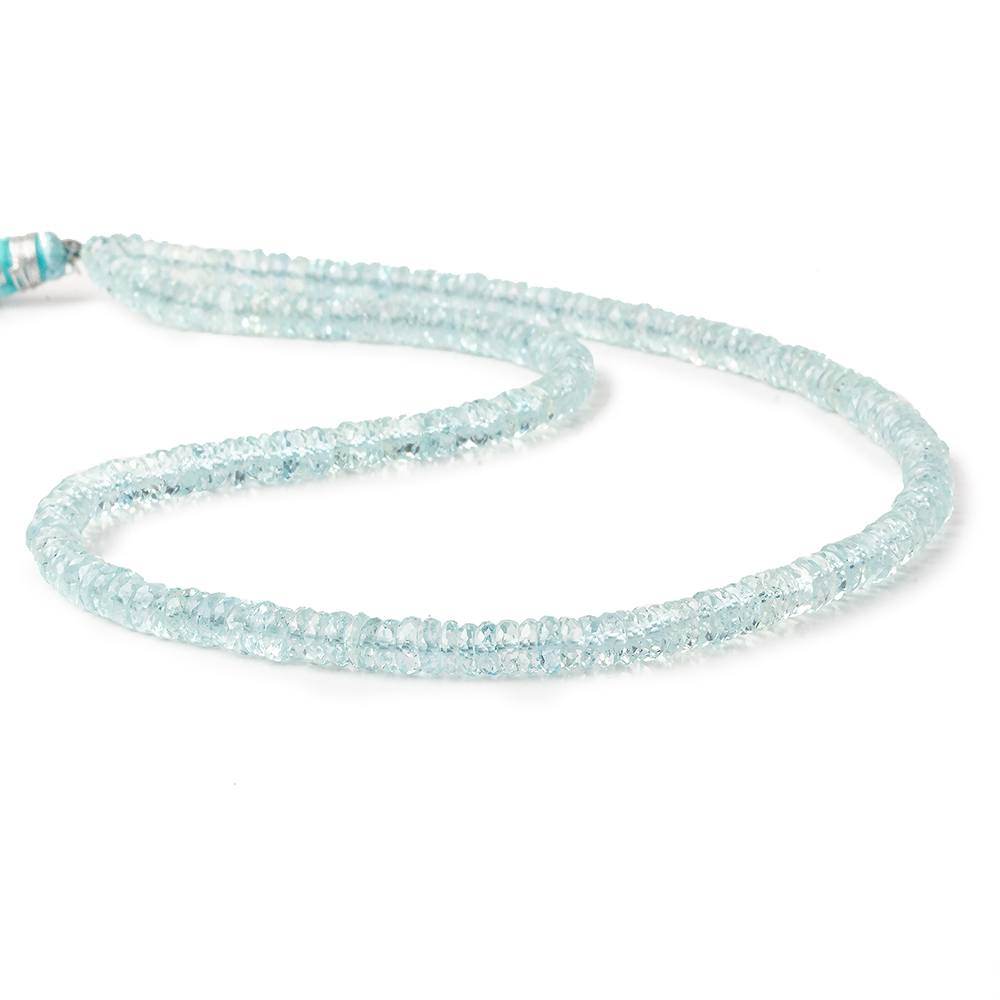 4.5mm Aquamarine Faceted Heishi 15 inch 220 beads AAA (ONLINE ORDER ONLY)