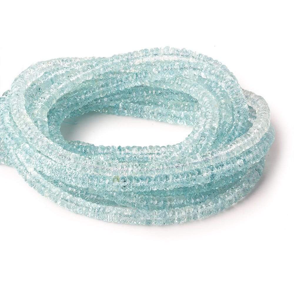 4.5mm Aquamarine Faceted Heishi 15 inch 220 beads AAA (ONLINE ORDER ONLY)