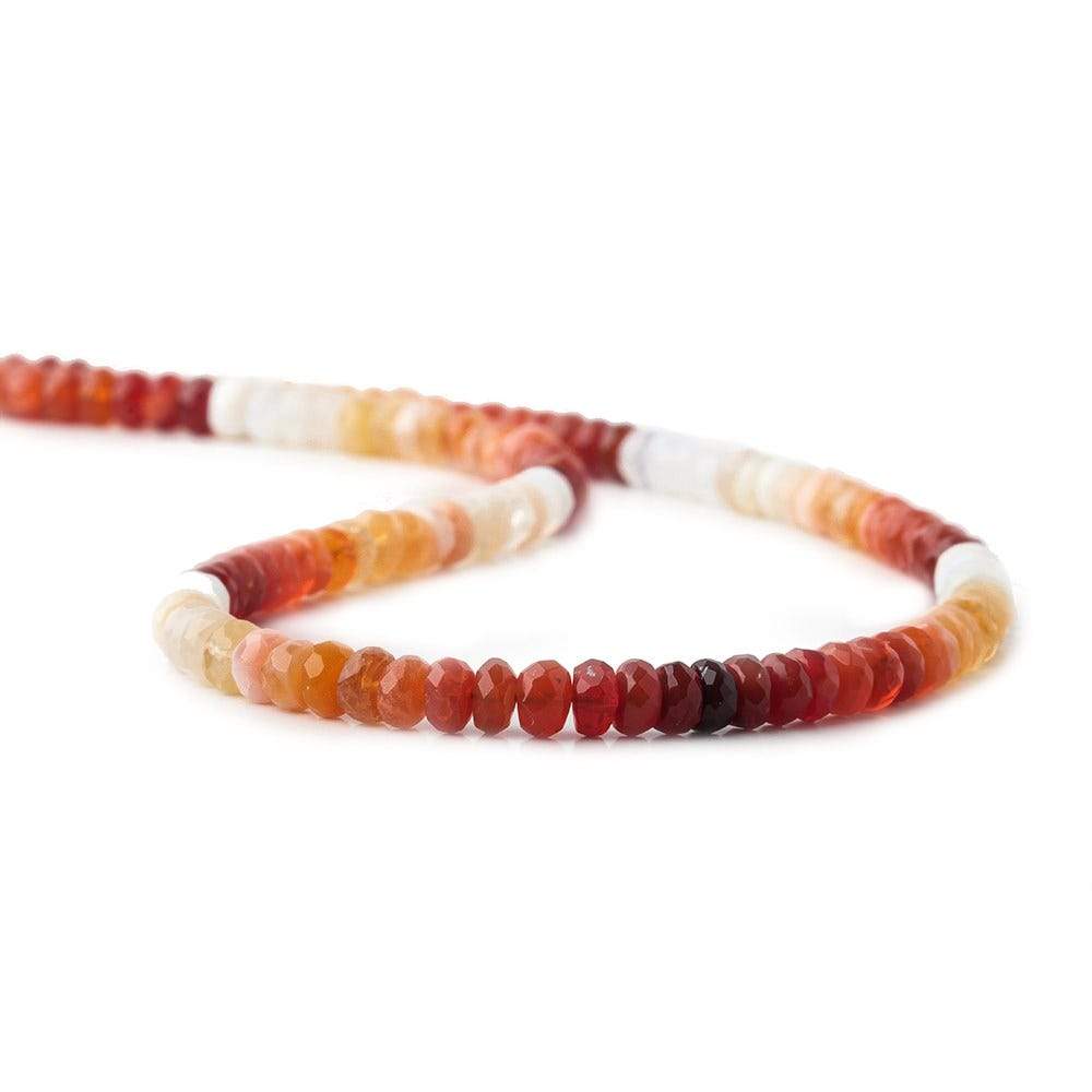4.5mm Fire Opal Faceted Rondelle 16 inch 135 pieces (ONLINE ORDER ONLY)
