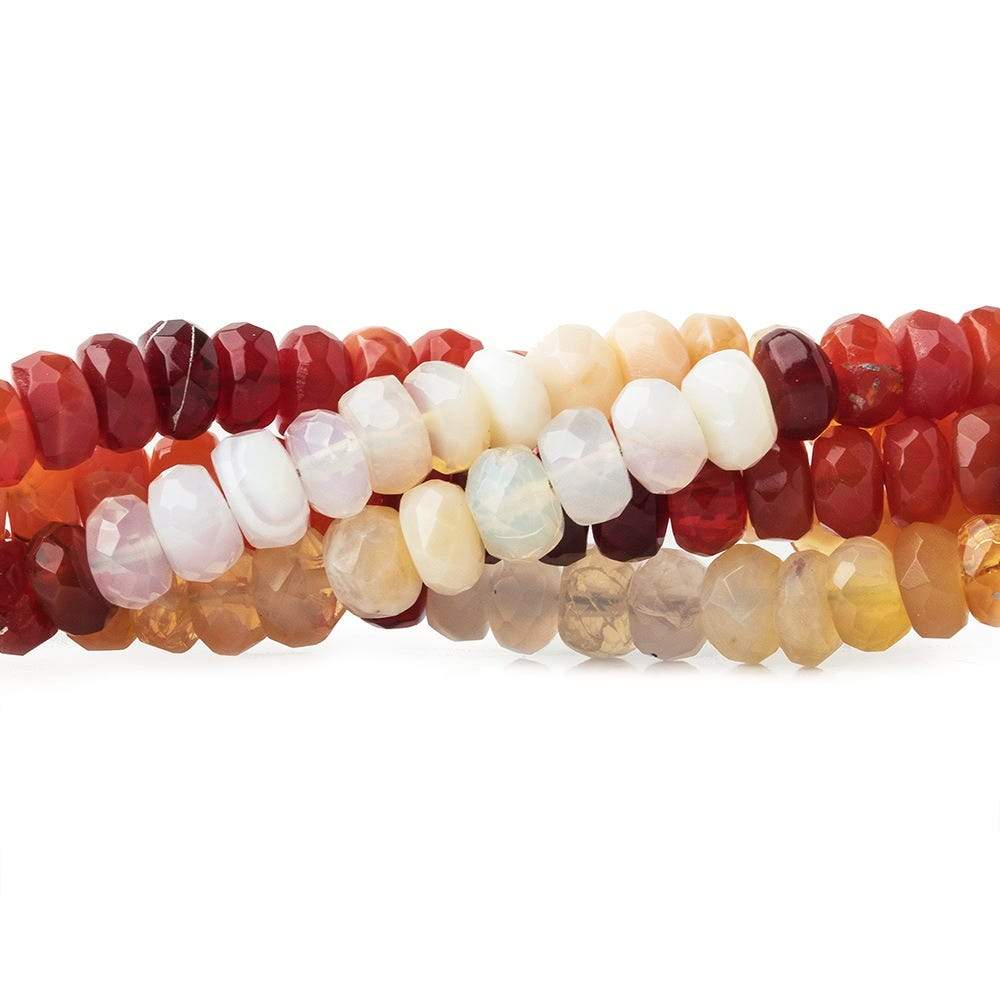 4.5mm Fire Opal Faceted Rondelle 16 inch 135 pieces (ONLINE ORDER ONLY)