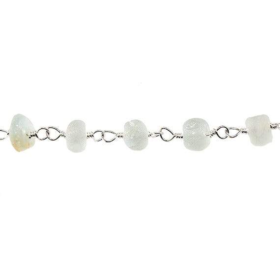 4.5mm Frosted Multi Beryl plain rondelle Silver plated Chain by the foot 36 pcs (ONLINE ORDER ONLY)