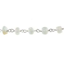 4.5mm Frosted Multi Beryl plain rondelle Silver plated Chain by the foot 36 pcs (ONLINE ORDER ONLY)