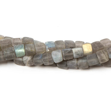 4.5mm Matte Labradorite plain cube beads 7.5 inches 41 pieces (ONLINE ORDER ONLY)