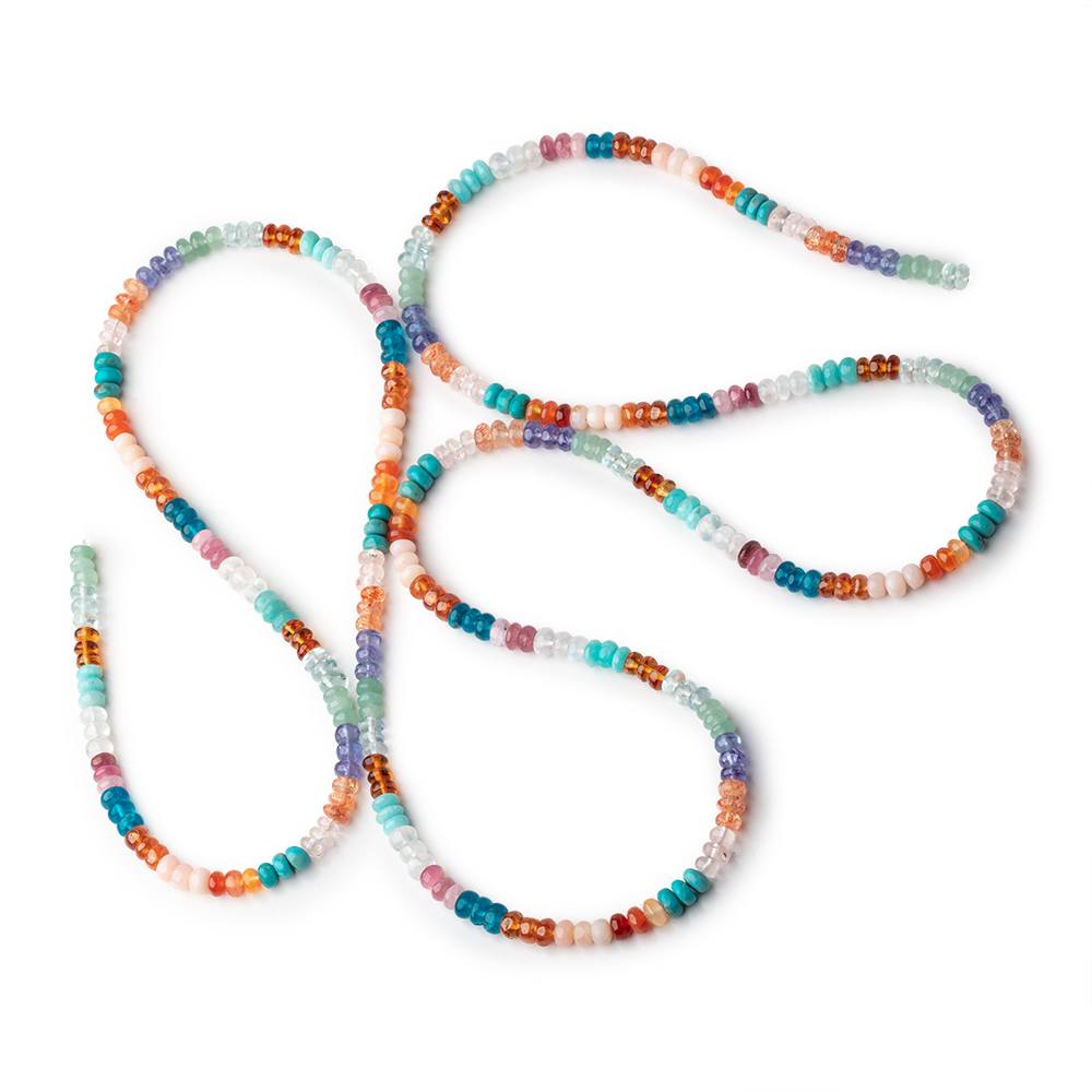 4.5mm Multi Gemstone Plain Rondelle Beads 36 inch 330 pieces AA (ONLINE ORDER ONLY)