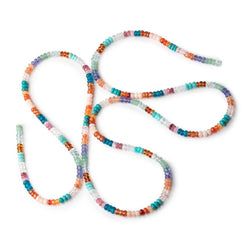 4.5mm Multi Gemstone Plain Rondelle Beads 36 inch 330 pieces AA (ONLINE ORDER ONLY)
