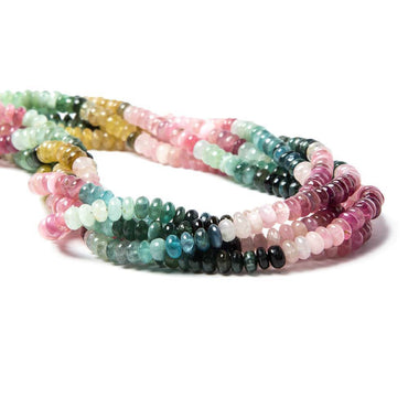 4.5mm Multiple Color Tourmaline plain rondelles 16 inches 160 beads (ONLINE ORDER ONLY)