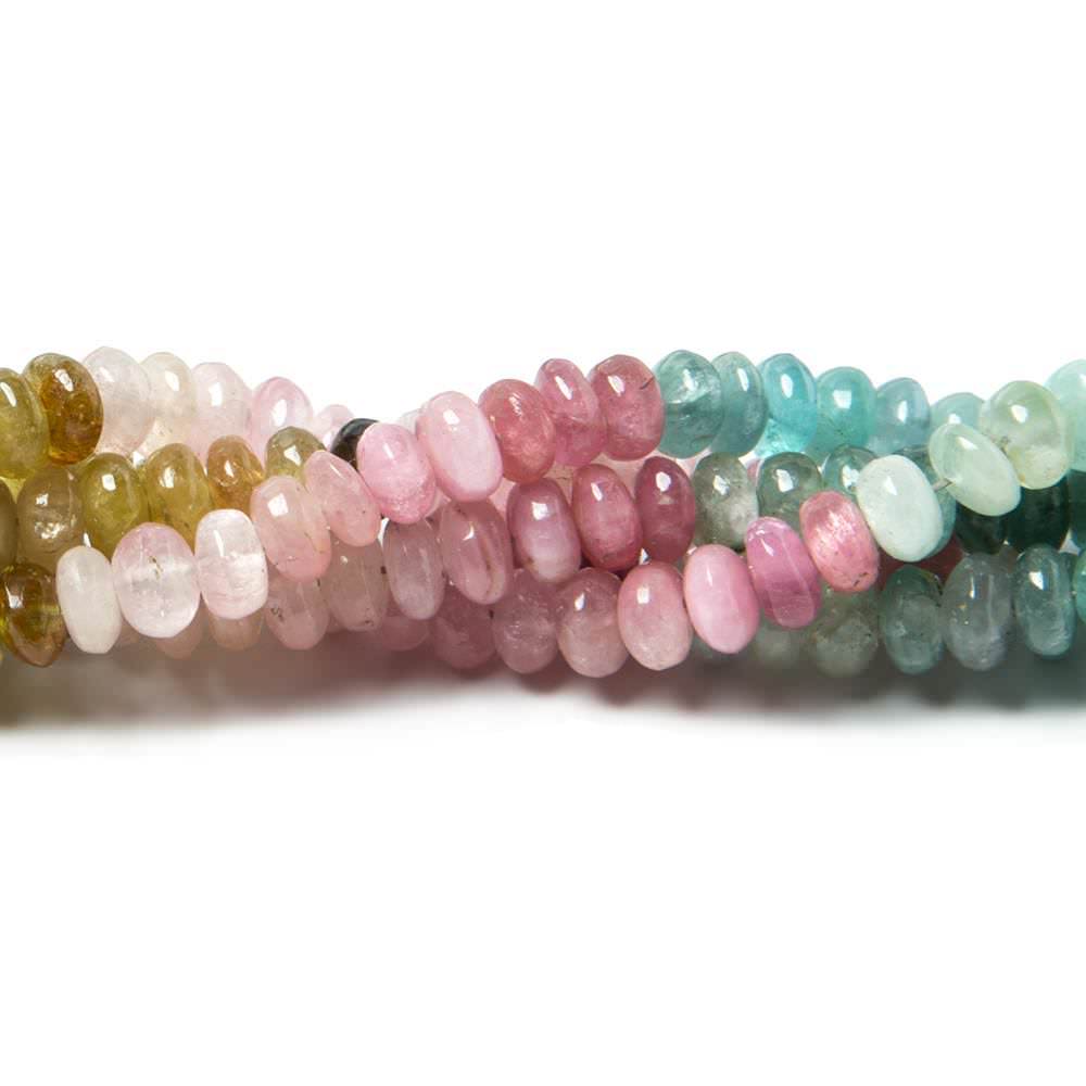 4.5mm Multiple Color Tourmaline plain rondelles 16 inches 160 beads (ONLINE ORDER ONLY)