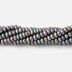 4.5mm Peacock Center Drilled Button Freshwater Pearls 16 inch 142 Beads AA (ONLINE ORDER ONLY)