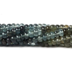 4.5mm Shaded Moss Aquamarine plain rondelles 14 inch 130 beads (ONLINE ORDER ONLY)