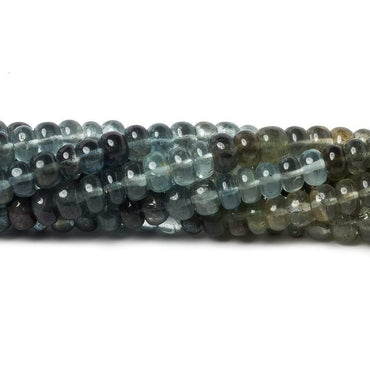 4.5mm Shaded Moss Aquamarine plain rondelles 14 inch 130 beads (ONLINE ORDER ONLY)