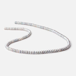 4.5mm Silver Center Drilled Button Freshwater Pearls 15 inch 145 Beads AAA (ONLINE ORDER ONLY)