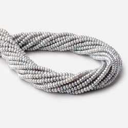 4.5mm Silver Center Drilled Button Freshwater Pearls 15 inch 145 Beads AAA (ONLINE ORDER ONLY)