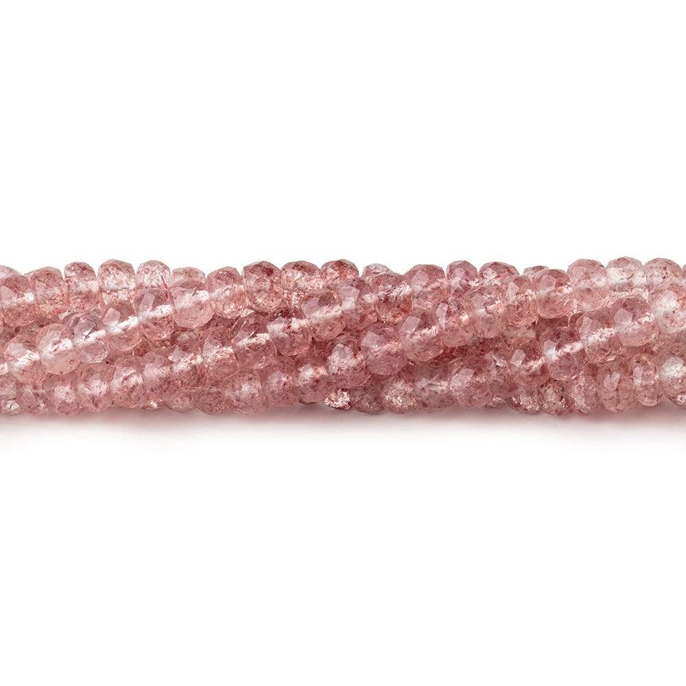 4.5mm Strawberry Quartz Faceted Rondelle Beads 16 inch 148 pieces (ONLINE ORDER ONLY)