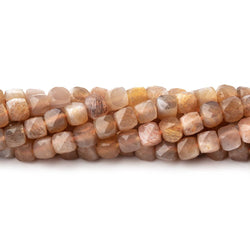 4.5mm Sunstone & Moonstone Micro Faceted Cube Beads 12 inch 70 pieces (ONLINE ORDER ONLY)