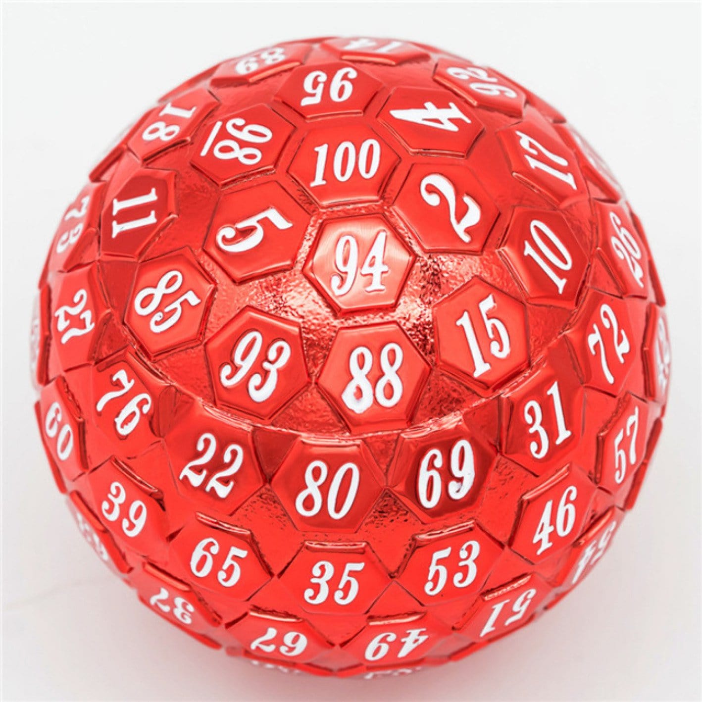 45mm Metal D100 - Red with White Font (ONLINE ORDER ONLY)