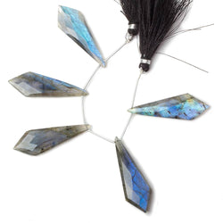 45x15x6mm Labradorite top drilled faceted Kite beads 4 inch 5 pieces AA (ONLINE ORDER ONLY)
