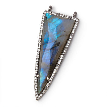 45x18mm Black Gold CZ Bezel Labradorite Faceted Point Connector 1 Focal (ONLINE ORDER ONLY)