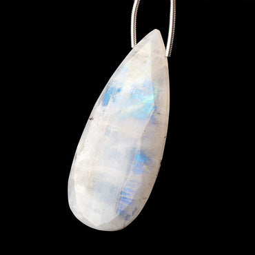 45x20mm Rainbow Moonstone Faceted Pear Focal Bead 1 piece (ONLINE ORDER ONLY)