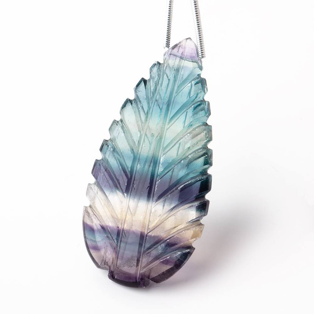 45x22mm Fluorite Hand Carved Pear Focal Bead 1 piece (ONLINE ORDER ONLY)