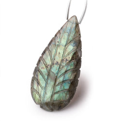 45x22mm Labradorite Hand Carved Pear Focal 1 Bead (ONLINE ORDER ONLY)