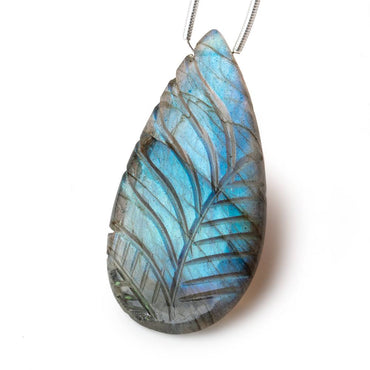 45x22mm Multi Color Labradorite Carved Pear Focal 1 Bead (ONLINE ORDER ONLY)