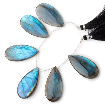 45x23mm Labradorite Plain Pear Beads 5 inch 6 pieces AA (ONLINE ORDER ONLY)