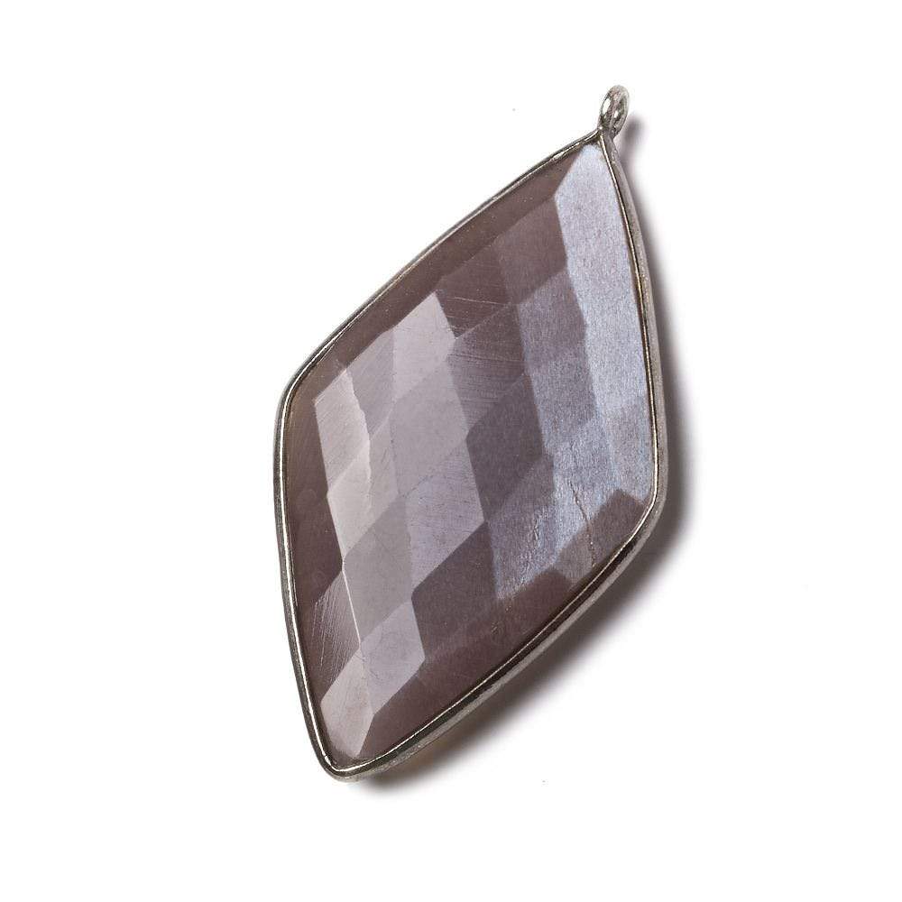 45x24mm Black Gold .925 Bezel Chocolate Moonstone faceted Kite Pendant 1 piece (ONLINE ORDER ONLY)