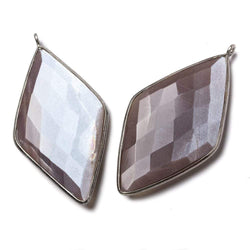 45x24mm Black Gold .925 Bezel Chocolate Moonstone faceted Kite Pendant 1 piece (ONLINE ORDER ONLY)