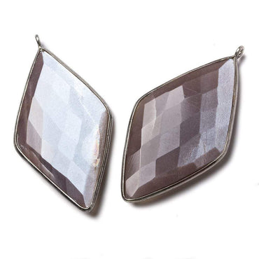 45x24mm Black Gold .925 Bezel Chocolate Moonstone faceted Kite Pendant 1 piece (ONLINE ORDER ONLY)