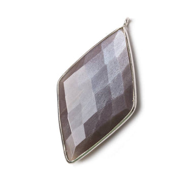 45x24mm Silver Bezel Chocolate Moonstone faceted Kite Pendant 1 piece (ONLINE ORDER ONLY)