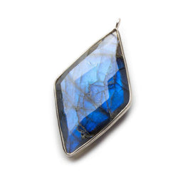 45x24mm Silver Bezel Labradorite faceted Kite Pendant 1 piece (ONLINE ORDER ONLY)