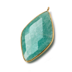 45x24mm Vermeil Bezel Amazonite faceted Kite Pendant 1 piece (ONLINE ORDER ONLY)