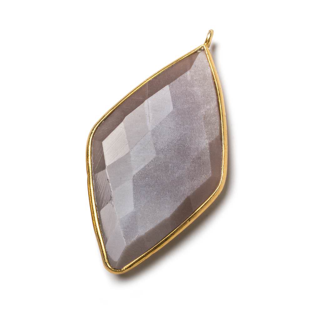 45x24mm Vermeil Bezel Chocolate Moonstone faceted Kite Pendant 1 piece (ONLINE ORDER ONLY)