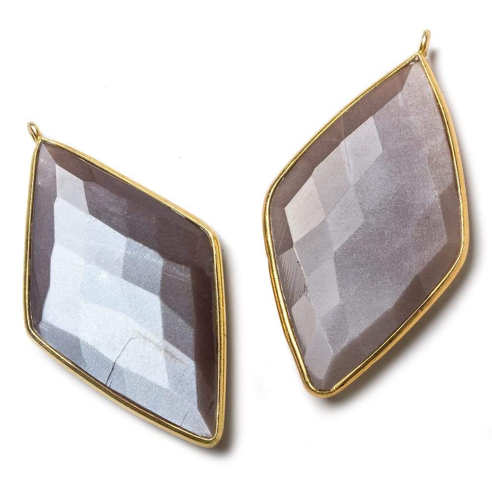 45x24mm Vermeil Bezel Chocolate Moonstone faceted Kite Pendant 1 piece (ONLINE ORDER ONLY)