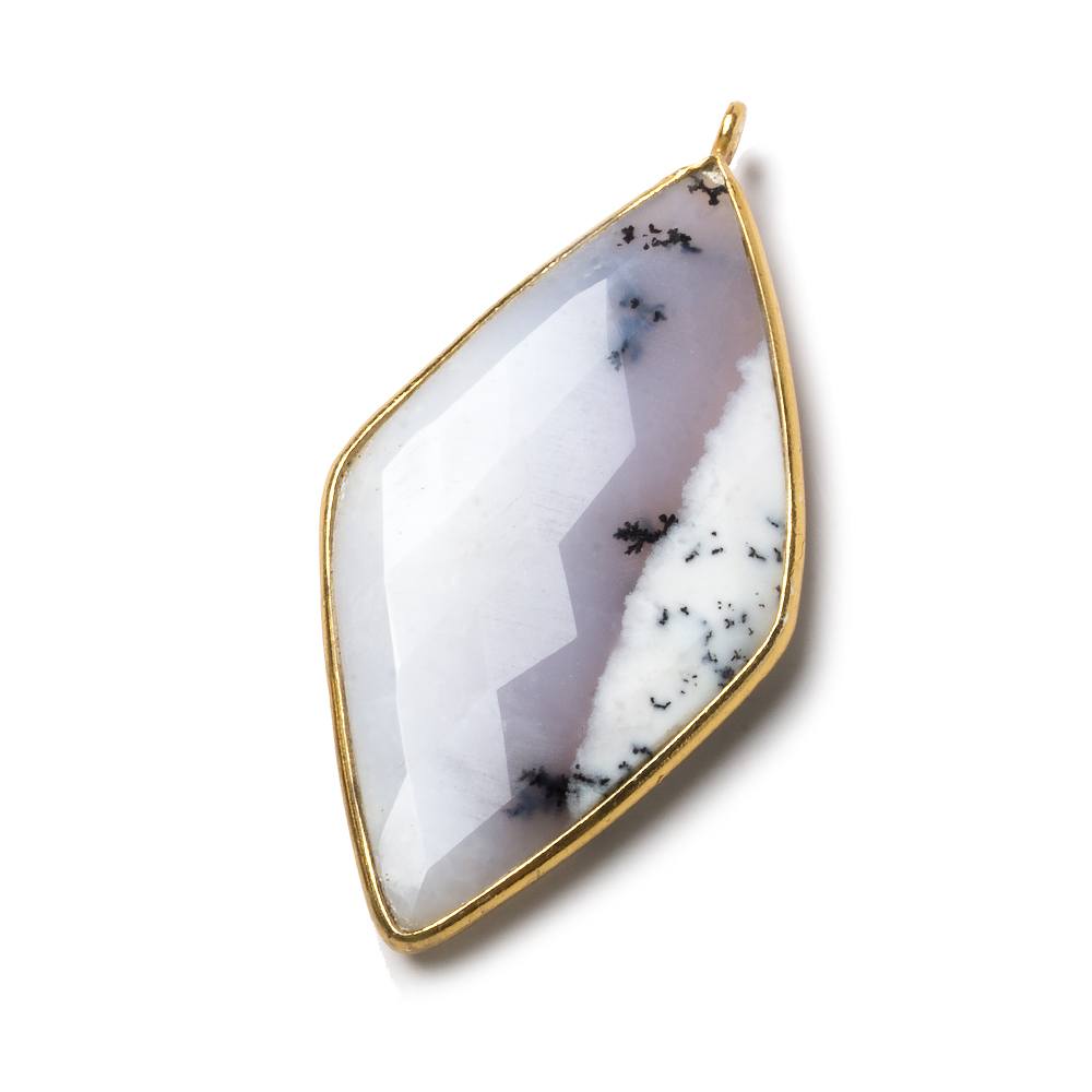 45x24mm Vermeil Bezel Dendritic Opal faceted Kite Pendant 1 piece (ONLINE ORDER ONLY)